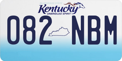 KY license plate 082NBM