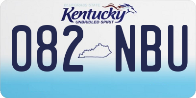 KY license plate 082NBU