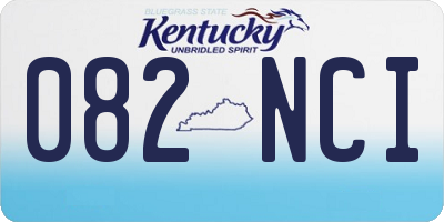 KY license plate 082NCI