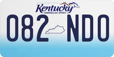 KY license plate 082NDO