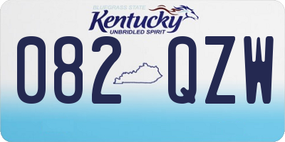 KY license plate 082QZW