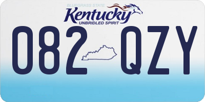 KY license plate 082QZY