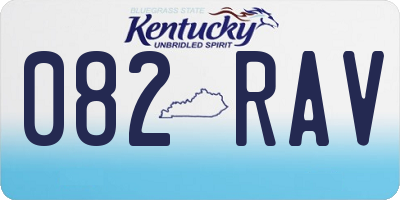 KY license plate 082RAV
