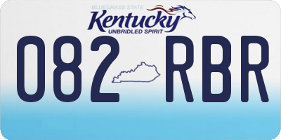 KY license plate 082RBR
