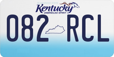KY license plate 082RCL