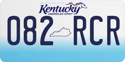 KY license plate 082RCR