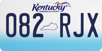 KY license plate 082RJX