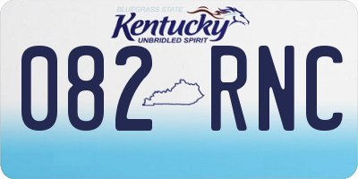 KY license plate 082RNC