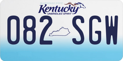 KY license plate 082SGW