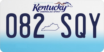 KY license plate 082SQY