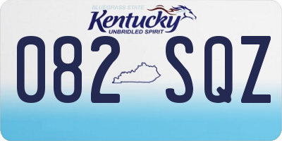 KY license plate 082SQZ