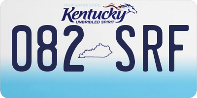 KY license plate 082SRF