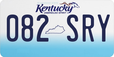 KY license plate 082SRY