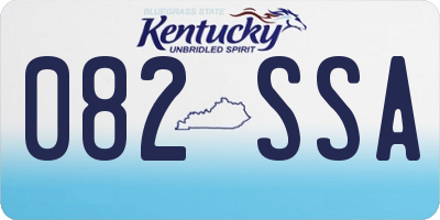 KY license plate 082SSA