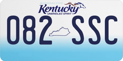 KY license plate 082SSC