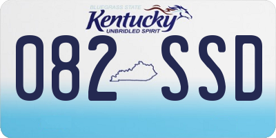 KY license plate 082SSD