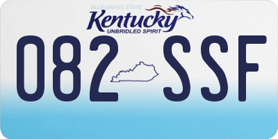 KY license plate 082SSF