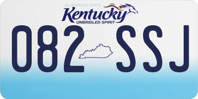 KY license plate 082SSJ