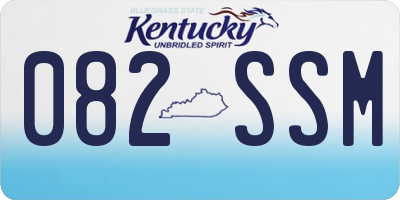 KY license plate 082SSM