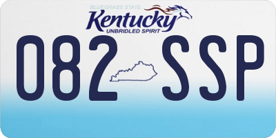 KY license plate 082SSP