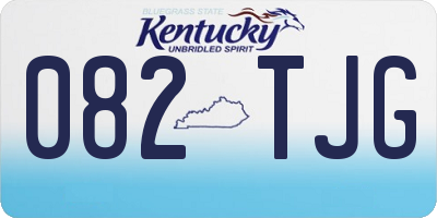 KY license plate 082TJG