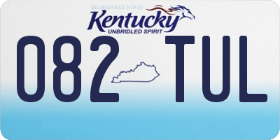 KY license plate 082TUL
