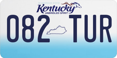 KY license plate 082TUR