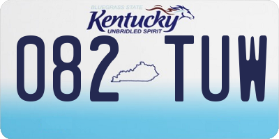 KY license plate 082TUW