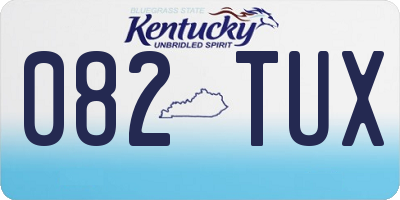 KY license plate 082TUX
