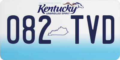 KY license plate 082TVD