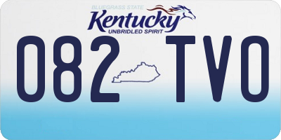 KY license plate 082TVO