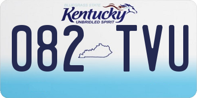 KY license plate 082TVU