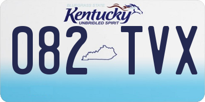KY license plate 082TVX