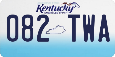 KY license plate 082TWA
