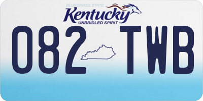 KY license plate 082TWB
