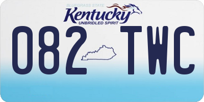 KY license plate 082TWC