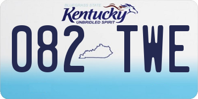 KY license plate 082TWE