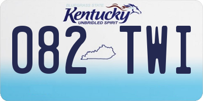 KY license plate 082TWI