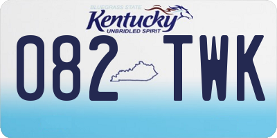 KY license plate 082TWK