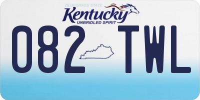 KY license plate 082TWL