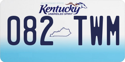 KY license plate 082TWM