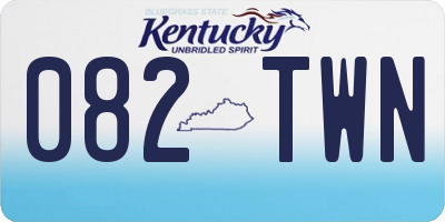 KY license plate 082TWN