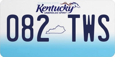 KY license plate 082TWS