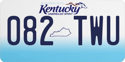 KY license plate 082TWU