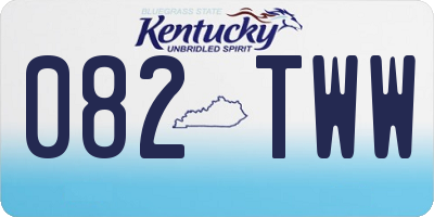 KY license plate 082TWW