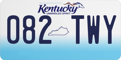 KY license plate 082TWY