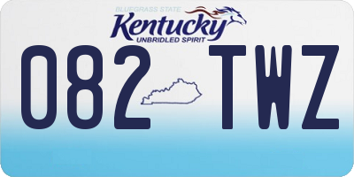 KY license plate 082TWZ