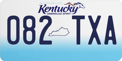 KY license plate 082TXA