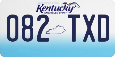 KY license plate 082TXD