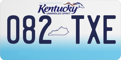 KY license plate 082TXE